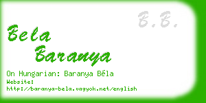 bela baranya business card